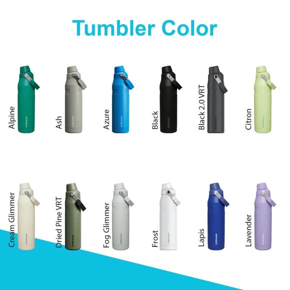 Personalized Stanley IceFlow Bottle: Laser Engraved Stainless Steel with Cap Hol - Picture 3 of 7